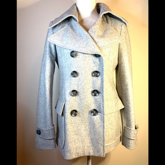 New York & Company Jackets & Blazers - Double Breasted Gray Peacoat
